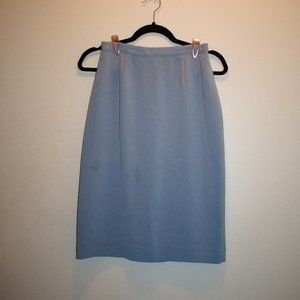 Baby Blue Polyester Midi Skirt